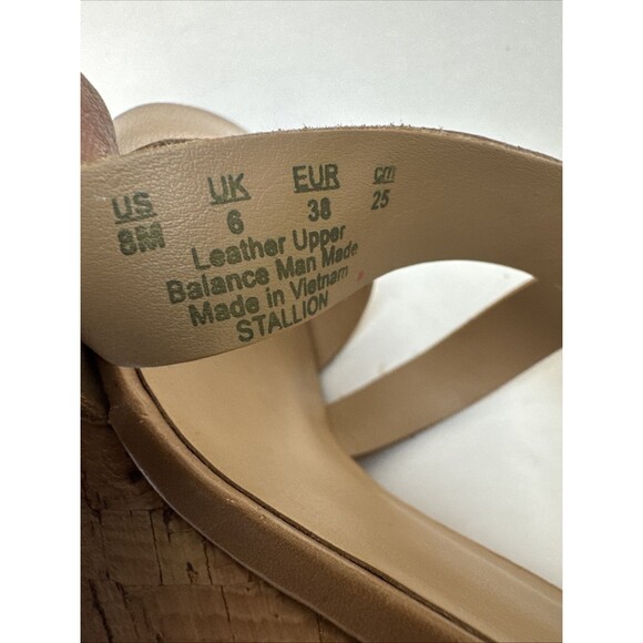 Franco Sarto Womens Pelma Sandals Cork Platform Beige Faux Leather Strappy sz 8M - Picture 11 of 11